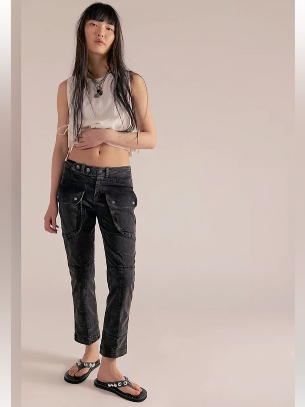 Free People We The Free Hot In It Moto Pants in Black Size 4 $148 Retail NWT